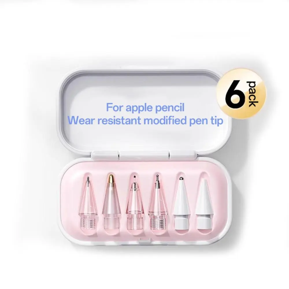 Replacement Pen Tip for Apple Pencil 1/2/Pro, Capacitive Pen Tip with Storage Box, Metaling Modification Replacement Stylus Tip Compatible with Apple, Tablet Accessories