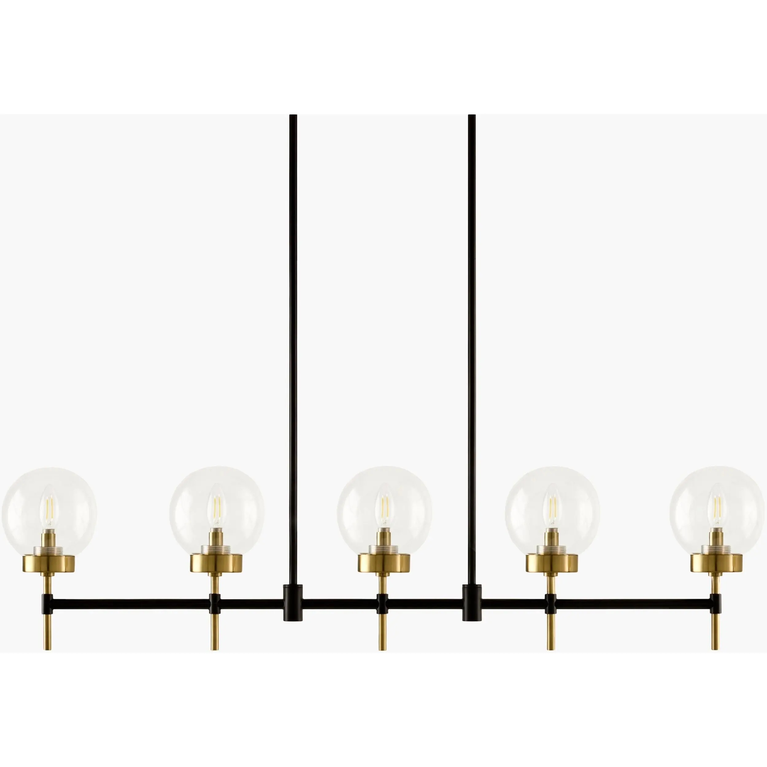 Tan Rustic Chandelier with glass details for dining or living rooms