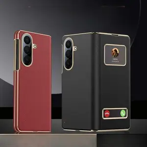 Compatible with Z Fold7/Z Fold6/Z Fold5/Z Fold4 /Z Fold3 Smart Window flip Cover pu leather case Full Package anti-drop magnetic Protective case-HN311-3