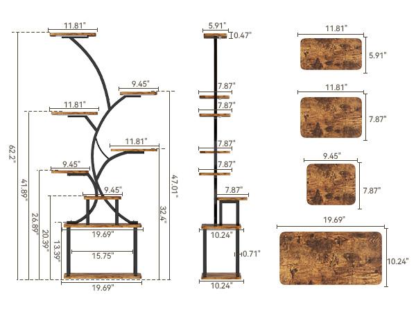 Plant Stand Indoor with Grow Light Corner Shelf for Living Room & Balcony Modern Design Sturdy Structure Perfect for Small Plants & Greenery