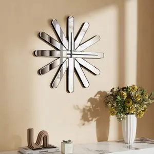 26" MirroGlass Silent Analog Starburst Wall Clock