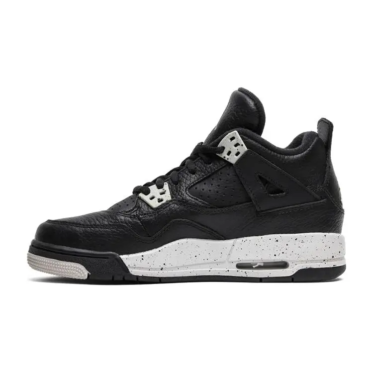Jordan 4 Retro Oreo 2015 GS Comfort Mid Top Basketball Shoes Kids'' Black White 408452-003
