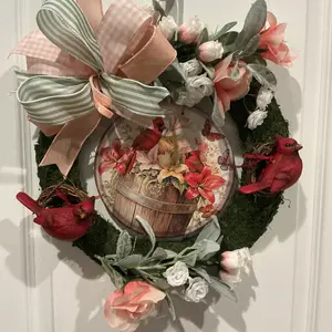 Spring Cardinal  Wreath