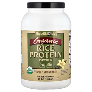 NutriBiotic Organic Rice Protein Powder, Vanilla, 3 lb (1.36 kg)