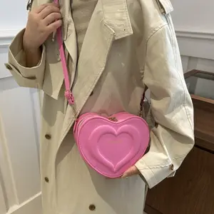 Heart-Shaped Crossbody Bag for Women – Minimalist Small Shoulder Purse, Chic Casual PU Leather Handbag for Daily Wear