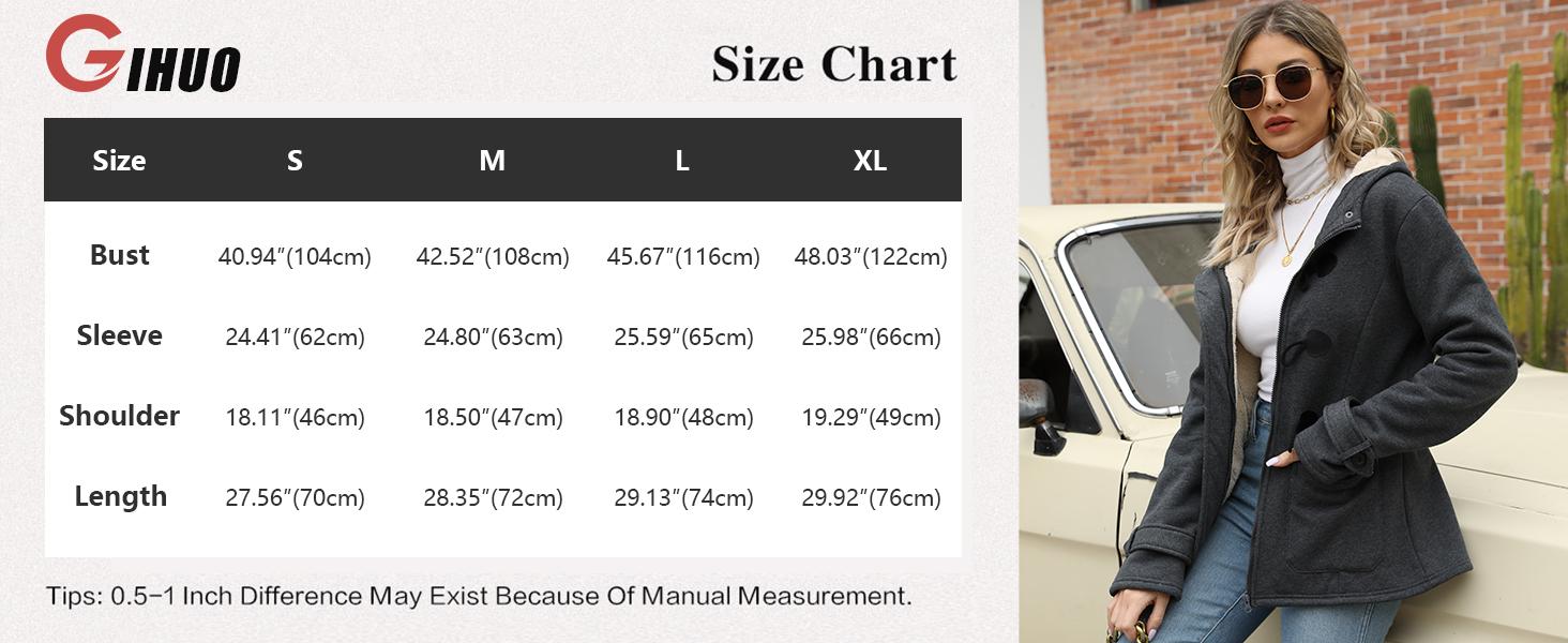 Arssm Women’s Sherpa Duffle Coat – Fleece Lined Winter Jacket, Warm Casual Outerwear, Cozy Button Down Hooded Coat for Cold Weather