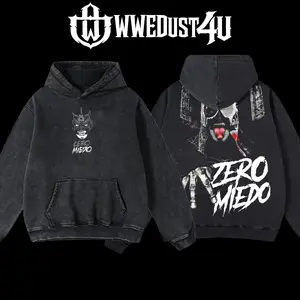 WWEDust4U Retro Vintage Penta El Zero Miedo Cero Miedo Hoodie 100% Premium Cotton Blend Pre-washed Soft Classic Menswear Oversized Fabric Love Apparel