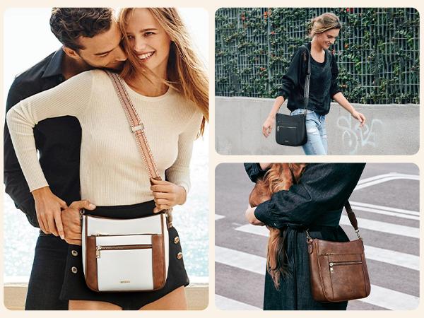 Telena Vegan Leather Crossbody Bags for Women Travel Shoulder Bag Hobo Bucket Bag Large Cross Body Purse Straps Replacement Gift