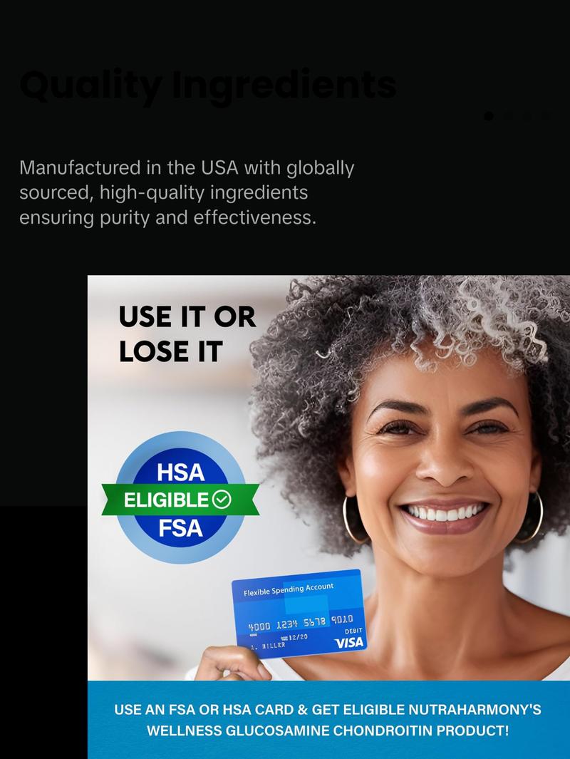 Glucosamine Chondroitin MSM Collagen | FSA HSA Eligible | Joint Support Supplement 2800 mg | Made in USA | FSA Approved Product Items | Flexibility Nutritional Vitamins | For Men & Women, 120 Capsules