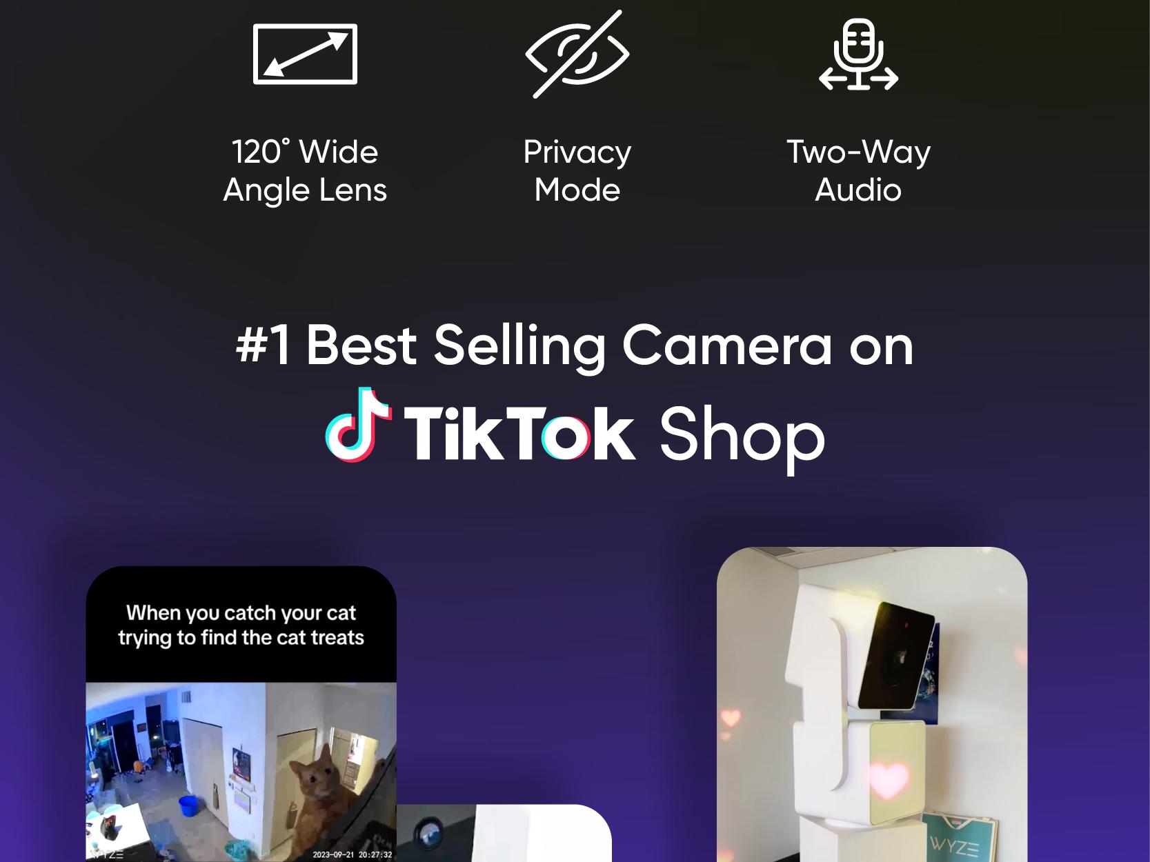 Wyze Cam Pan v3 — #1 Security Camera on TikTok! Wired, Indoor/Outdoor Pan Tilt Zoom (PTZ) w/ 360 Degree Motion Tracking, Color Night Vision, HD, WiFi