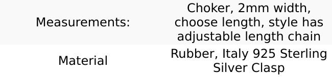 Black Rubber Cord Choker Necklace