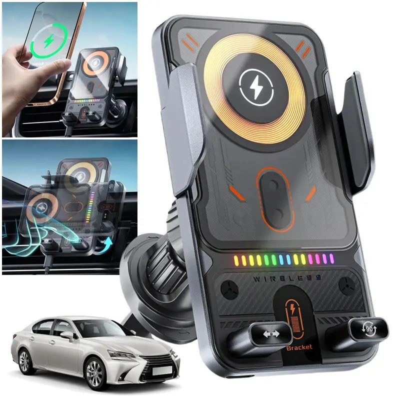 15W Wireless Charging  Car Phone Holder: Electric Induction Opening/Closing, Horizontal & Vertical Rotation, Air Vent Mount – Multifunctional for Apple & Android Phones Electronic Smartphone Charger,back to school,back to school haul