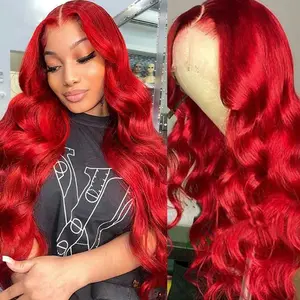 GK Red Wig Human Hair  Red Lace Front Wigs Human Hair 180% Density 13x6 Colored Wigs for Women Body Wave Red Lace Front Wig