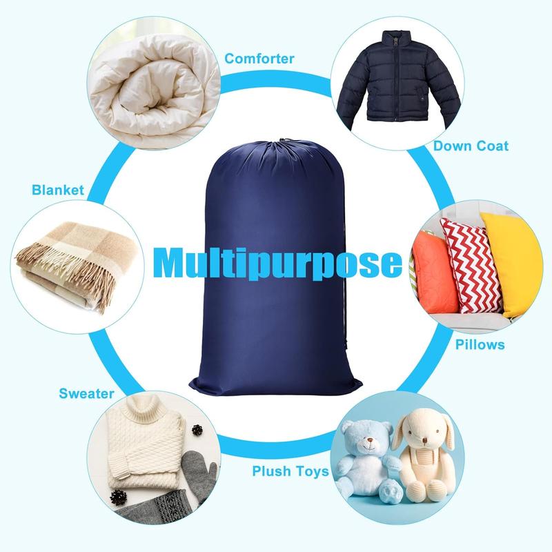 6-Pieces Extra-Large Laundry Bag 24" X 39" Durable Drawstring Closure Washable Portable Folding Collapsible Ideal For Home Travel Storage Organization Easy Fit A Laundry Hamper Or Basket Travel Essentials