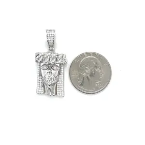 1.87TCW VVS1 Moissanite Jesus Head Pendant!! 925 Sterling Silver