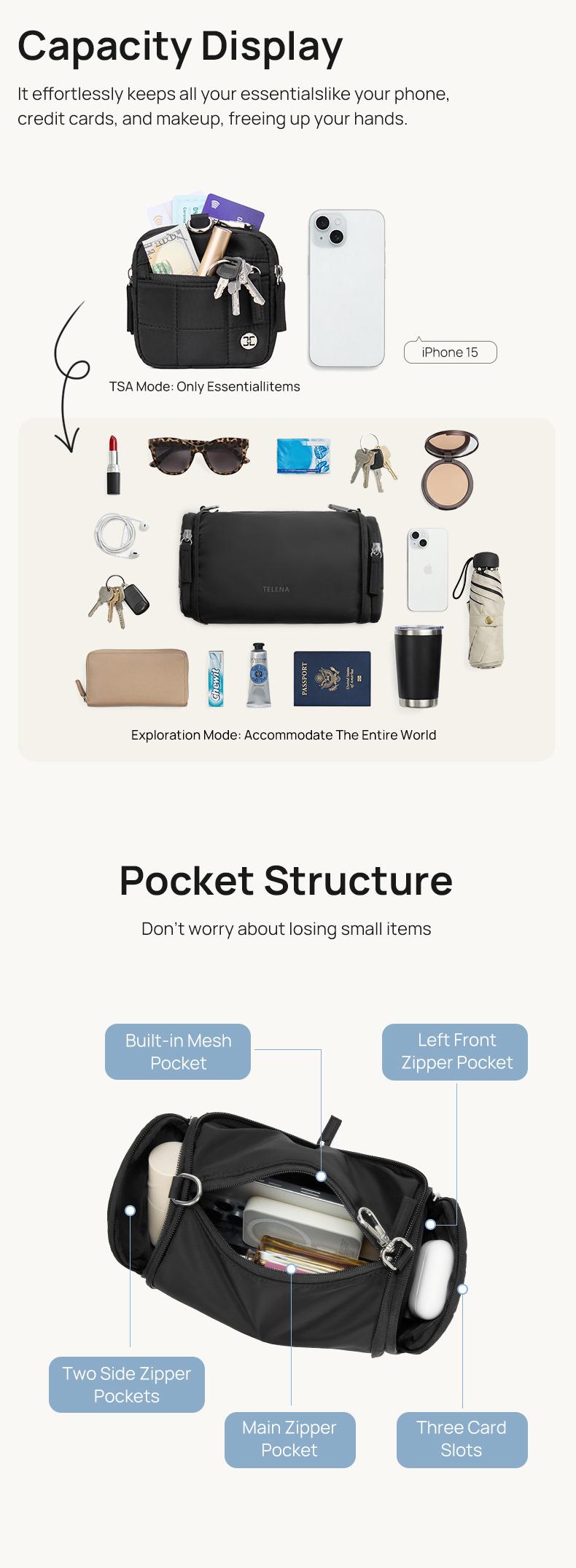 【New Spring Arrivals】Telena  Expandable Crossbody Bag - 3-in-1 All-in-One with Fanny Pack & Wallet, Multi-Functional Storage ,Travel purse ,Travel expansion bag Gift ideas