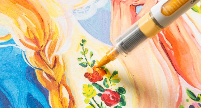 Ohuhu Acrylic Paint Markers Direct Liquid: 48 Pack - Flexible Brush Tip Acrylic Markers High Opacity Paint Pens Waterproof Lightfast for Rock Painting Easter Eggs Wood Glass Ceramic Canvas - Nahuku Series of Ohuhu