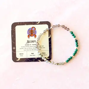 Scorpio Zodiac Sign Crystal Bracelet | Sun, Moon, Rising Signs | 4mm