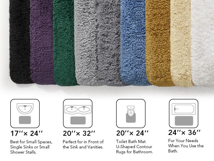 Deconovo Bathroom Rugs, Soft & Thick Plush Bath Mat, Absorbent Shower Rugs, Non-slip Fluffy Gift non-customised non-slip machine wash gray