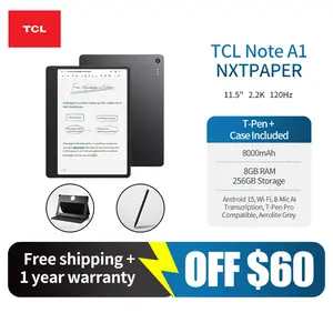 TCL Note A1 NXTPAPER 11.5" Android Tablet With pen+flip case, Eye-Friendly 3A Crystal Display, 120Hz Digital Notebook & Drawing Pad, Android 15, 8+256GB, 8000mAh 33W Fast Charge, 8-Mic AI Transcription, T-Pen Pro Compatible, Aerolite Grey