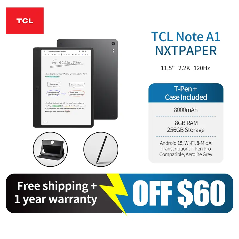 TCL Note A1 NXTPAPER Paper Tablet, Digital Notebook with Pen