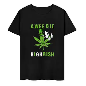 St. Patrick's Day A Wee Bit Highrish Graphic T-Shirt, Irish Flag Fashion Outfit, Comfort Oversized Cotton Tee, Cute Holiday Gift For Him Her soft Men's Round Neck Tee