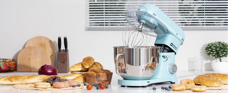 Kitchen in the Box Stand Mixer 8.5 Quart 900W Electric Mixer with Stainless Steel Bowl, 6 Speed Settings, Dough Hook, Flat Beater & Egg Whisk for Heavy Dough, Large Capacity Food Mixer for Home Cooks Household