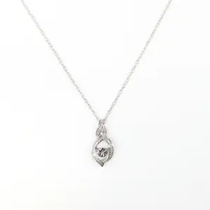 Floating Diamond .10 CTW Necklace 925 Sterling Silver