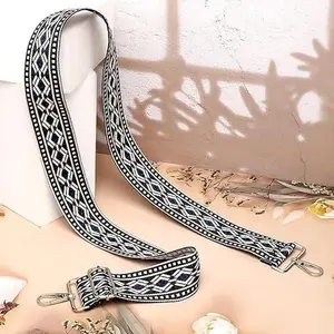 Flower Purse Strap Replacement Embroidery Crossbody Shoulder Strap for Handbag Canvas Purse Extender Accessories