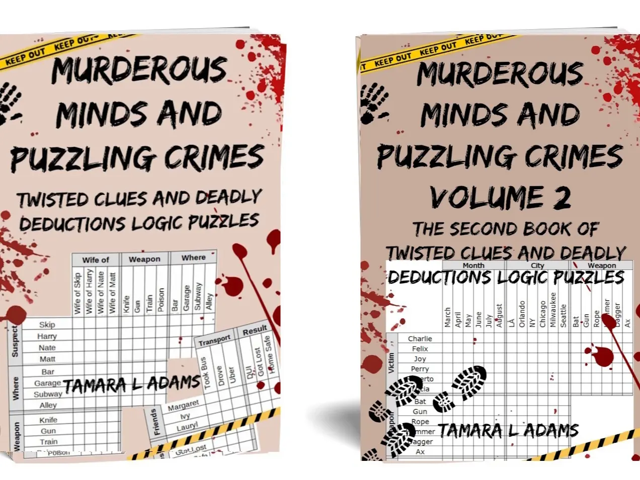 Murderous Minds and Puzzling Crimes Volume 1 and 2: 100 Twisted Clues and Deadly Deductions Logic Puzzles