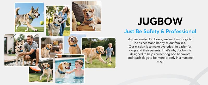 Jugbow Dog Training Collar - 3/4 Mile Dog Shock Collar with Remote for Large Medium Small Dogs, Rechargeable IPX8 Waterproof E-Collar with 99 Blunt Stimulation Levels, Tone or Vibration Mode, LED Light & Security Lock T-100