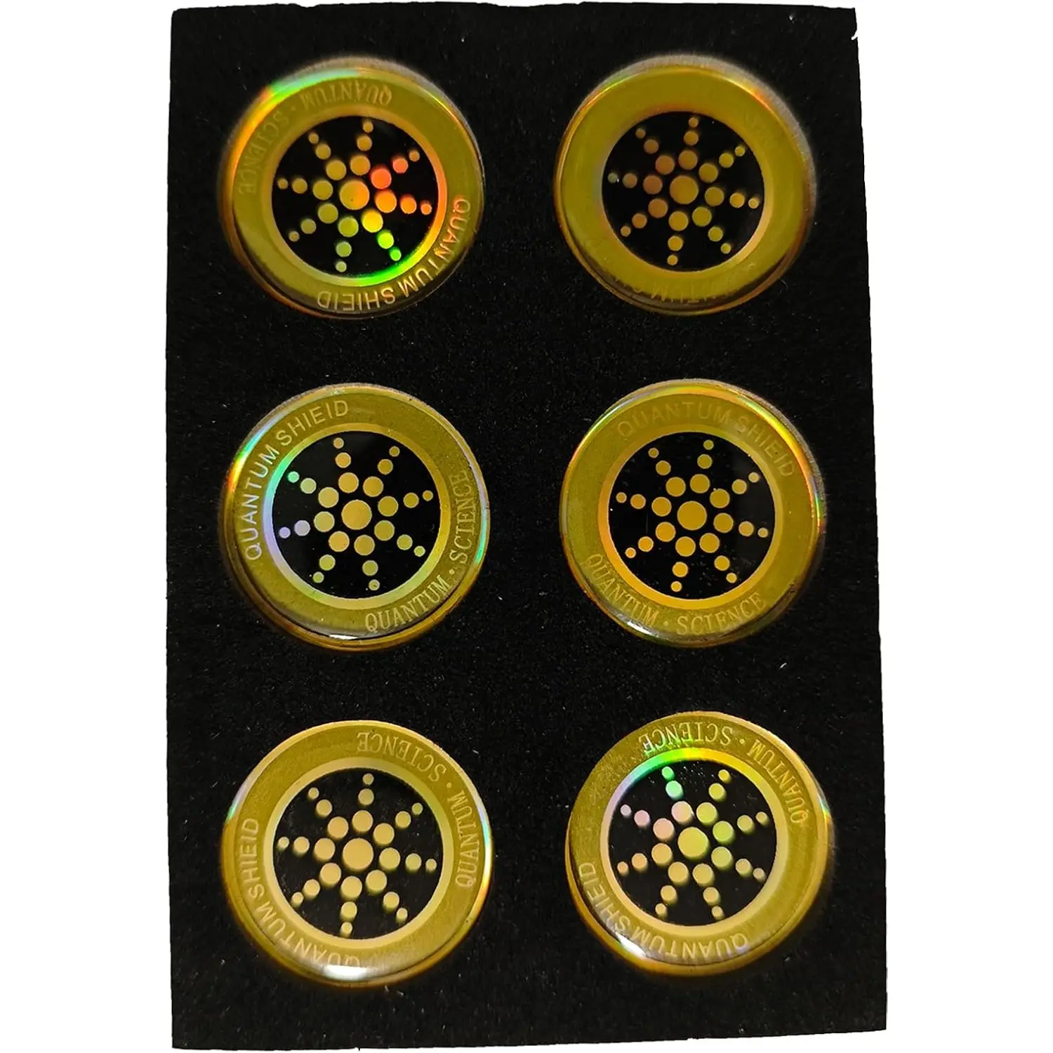 EMF Stickers Blocker Neutralize Shield Protection from Cell Phones cased and Electronic Devices WiFi 5G Tablets Laptops Computers TV Monitors (6Pcs Golden)