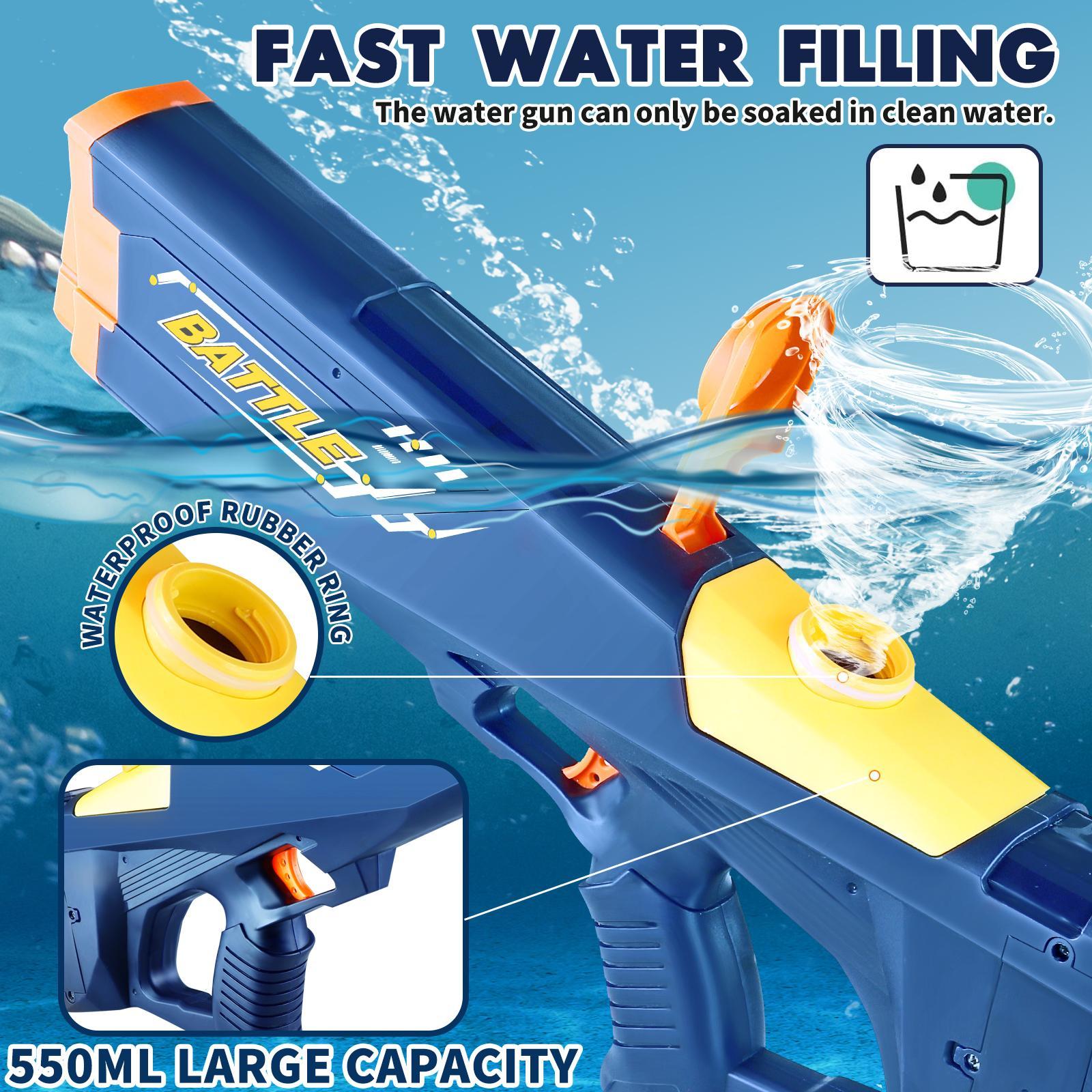 Electric Water Cannon Toy – Automatic Rechargeable Spray Blaster for Kids & Adults, Waterproof Pool Water Sprayer for Summer Fun