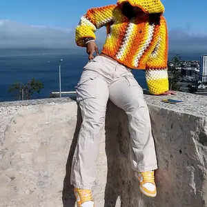 ORANGESICLE CROPPED CARDIGAN