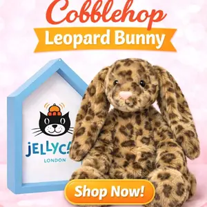 Exclusive Jellycat Cobblehop Leopard Bunny Plush – Rare Collectible Stuffed Animal Gift for Her