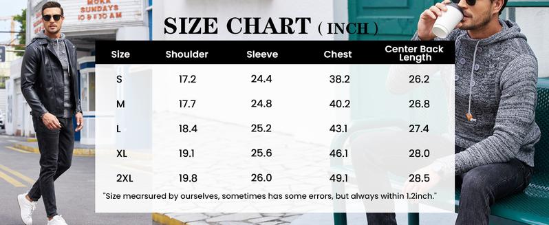 COOFANDY Fall Outfits Men's Knitted Hoodies Pullover Casual Comfortable Long Sleeve Turtleneck/High Neck Sweaters - For Casual/Business/Holiday Stylish Cotton