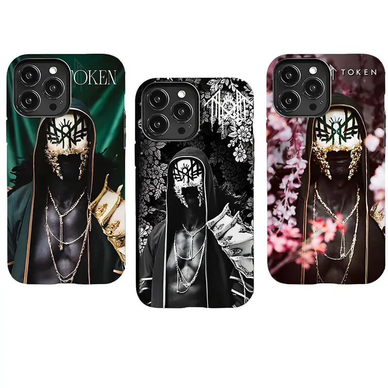 Sleep Token Custom Rubber-Polycarbonate Smartphone Case - Dark Mask Design, Gloss Finish, Anti-Scratch Resistance, Fits iOS iPhone 11-17 Pro Max/Plus/Mini, Dark Alt Emo Grunge Aesthetic Rugged Defender Shield