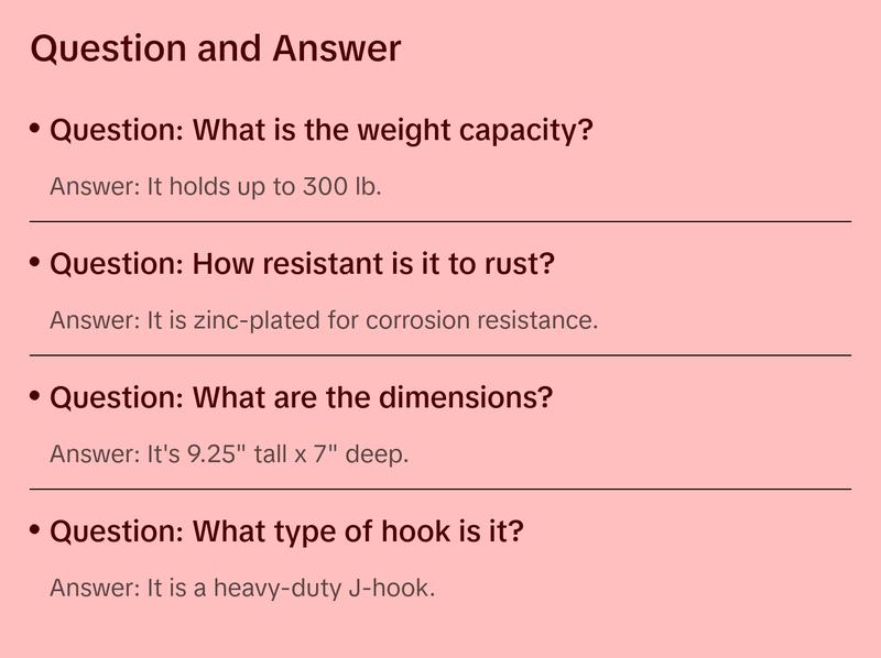 Heavy-Duty 7" Large E track J-Hook