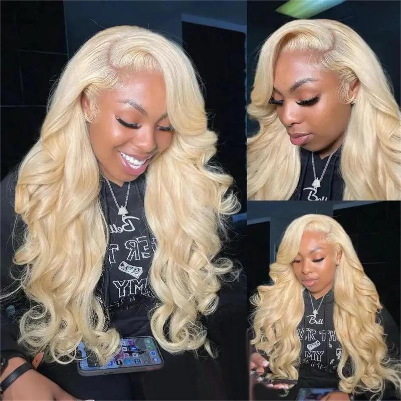 Hot Star 613 Blonde 13x6 HD Transparent Lace Frontal Human Hair Wigs Brazilian Hiar Straight and Body Wave Lace Front Human Hair Wigs 180% Density