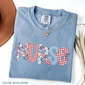 Comfort Colors American Nurse Shirt, 250th Anniversary Patriotic Nurse Tee, Nursing Gifts for 4th of July, USA Nurse Shirt, Independence Day Outfit