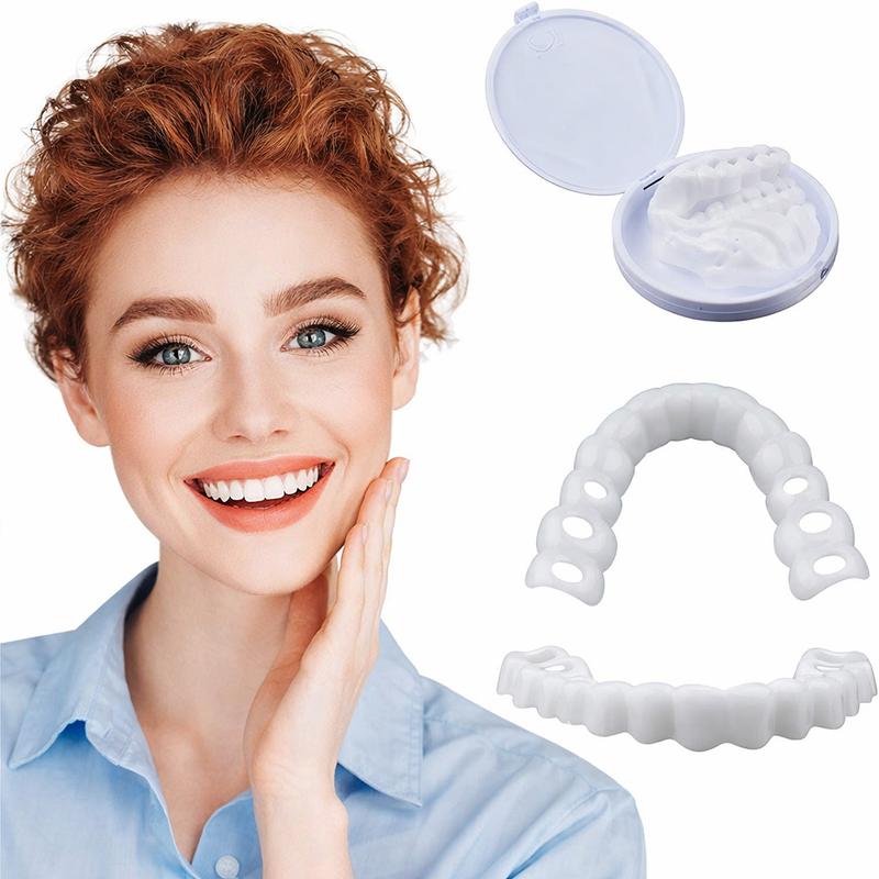 【3 PAIRS】Universal Porcelain-Look Smile Mask  2026 Family Value Set - Reusable Snap-On Fake Teeth for Men & Women (Upper)