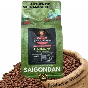 Vietnamese Coffee Beans – Saigondan Harmony 100% Arabica Medium Roast Whole Bean – Premium Single Origin, Direct Trade Vietnamese Coffee – Mellow Taste and Nice Acidicity Notes – 12 oz