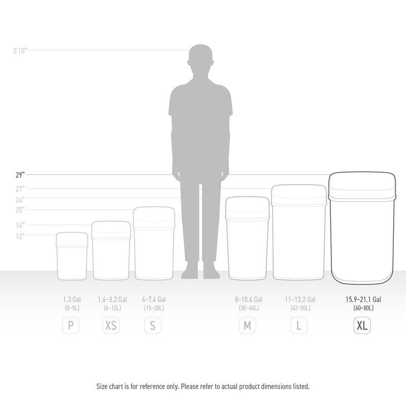 Motion Sensor Trash Bin 21 Gallon and 13 Gallon, Automatic Touchless Infrared Motion Sensor Trash Can, Heavy Duty Stainless Steel Base Trash Bin