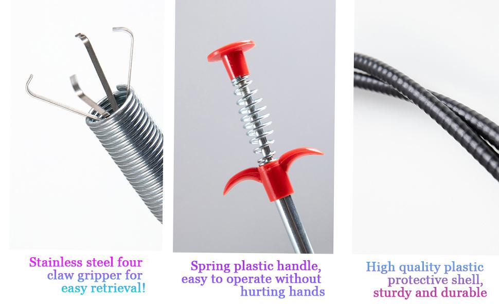 79inch Drain Clog Remover Toilet Snake Plumbing Snake Grabber Reacher Tool with Spiral 4-Claw Grabber-Spring,Unclogs Hair&Sundries&Keys/Jewelry/Clothes,for Kitchen/Bathtub/Sewer/Toilet Hair Clog Remover Tool tub 79inch Drain Clog Remover Toilet Snake Plumbing Snake Grabber Reacher Tool with Spiral 4-Claw Grabber-Spring,Unclogs Hair&Sundries&Keys/Jewelry/Clothes,for Kitchen/Bathtub/Sewer/Toilet Hair Clog Remover Tool tub