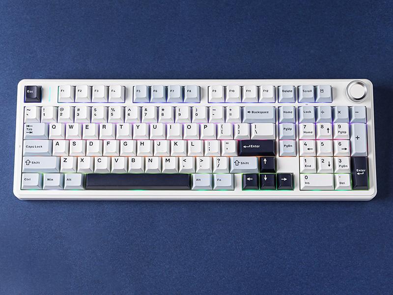 (Hot)AULA F99 Pro Full Size Wireless Mechanical Keyboard with Knob,Tri-Mode BT5.0/USB-C/2.4GHz Hot Swappable Keyboard,Pre-lubed Switches,Gasket Structure,RGB Backlit Computer Gaming Keyboard (Side Printed Black) Creamy keyboard