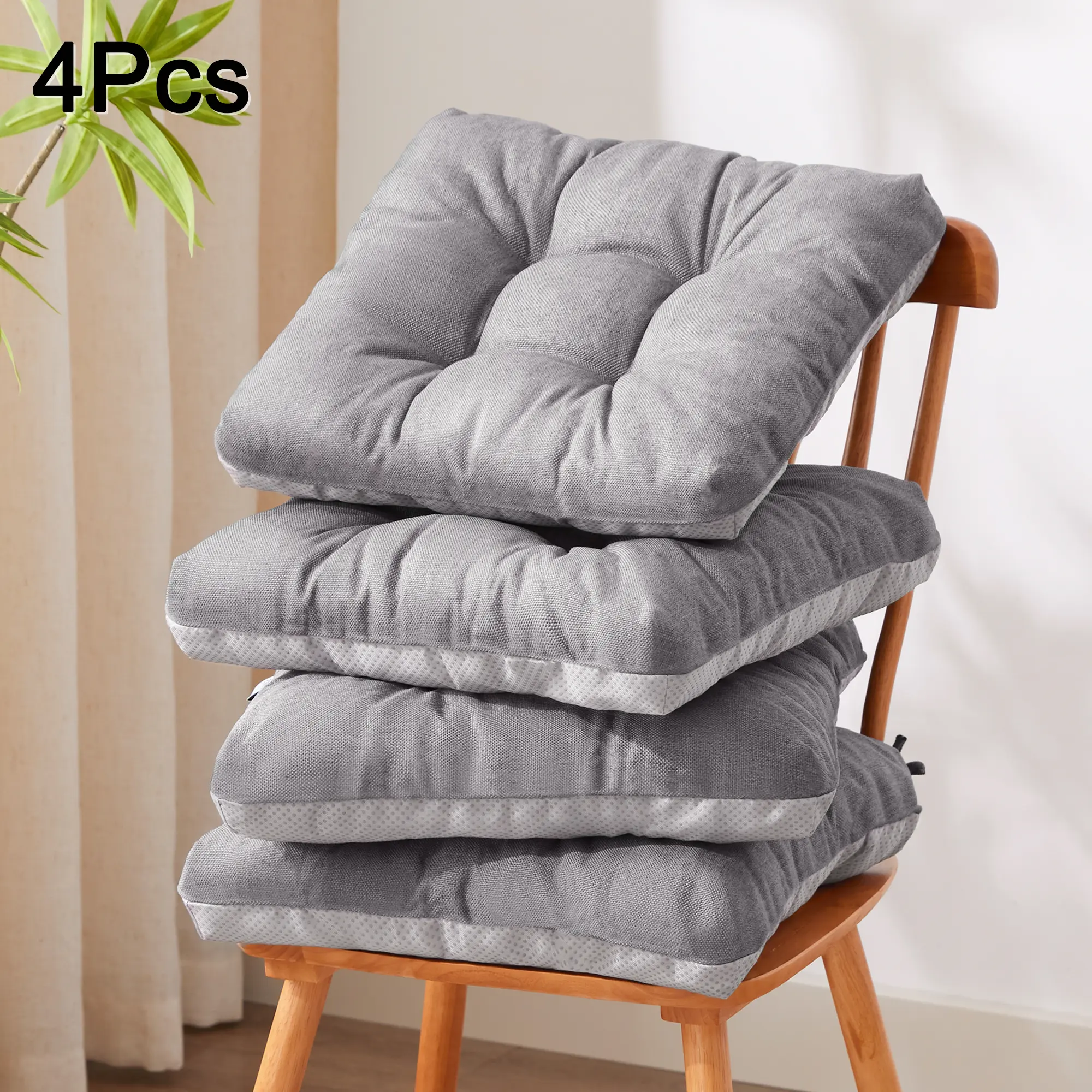 Memory Foam Chair Cushions, 4/8 Pack Coverage Multi-Size Universal Chair Pads with Shape-Hold Foam, Easy-Fit for Dining & Home Office Spaces, Multiple Colors, Contours