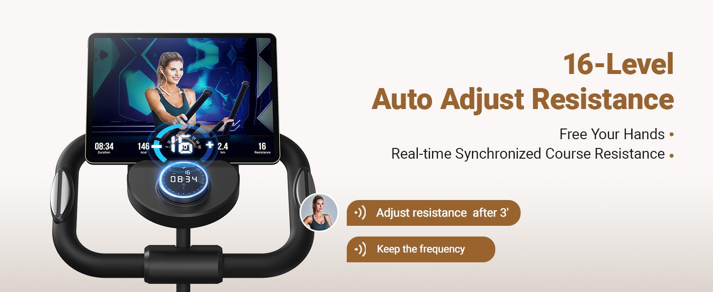 Merach Elliptical Machines with Merach App Compact Exercise Machine Hyper-Quiet Magnetic Driving System 16 Resistance Levels 330LBS Loading Capacity Home Fitness Equipment Cardio Trainer Summervibes