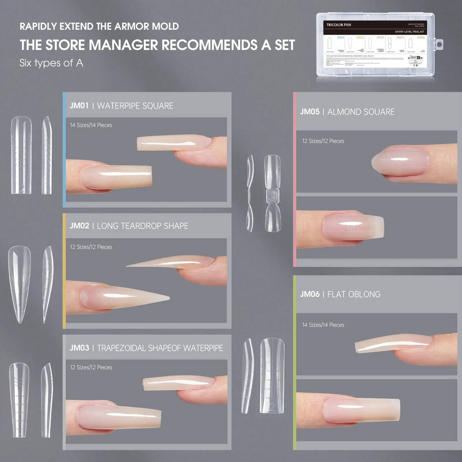 5 Shapes Extend Nail Forms