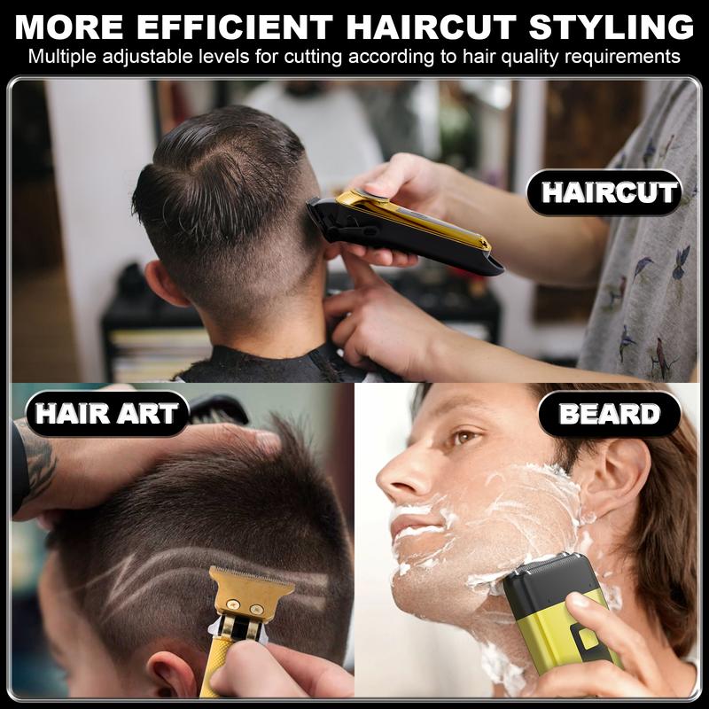 Wtispot  Professional Blonde Hair Clipper & Trimmer Kit for Men USB Rechargeable Barber Set with LCD Display Adjustable Blade and Professional Trimmer professional hair clippers for men