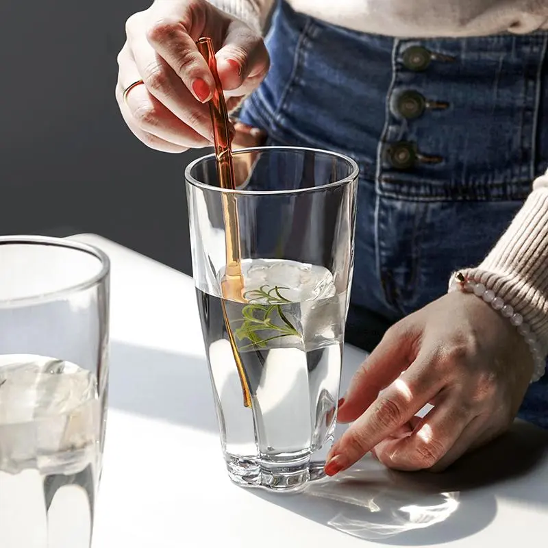 Crystal Glass Cup, 1 Pair Creative Water Cup, Juice Cup, Drinking Cup for Home Office Use, Drinkware for Home Kitchen, Bottles